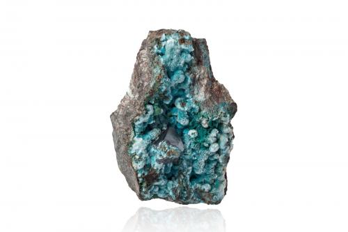 Plancheite with Cuprite<br />Mashamba West Mine, Kolwezi District, Lualaba, Katanga Copper Crescent, Katanga (Shaba), Democratic Republic of the Congo (Zaire)<br />14 x 8.5 x 7 cm<br /> (Author: MIM Museum)
