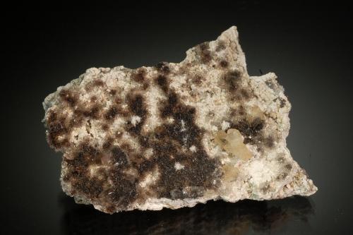 Hydrozincite, Plattnerite, Hemimorphite, Calcite<br />Ojuela Mine, Mapimí, Municipio Mapimí, Durango, Mexico<br />5.8 x 3.9 x 1.8 cm<br /> (Author: Michael Shaw)