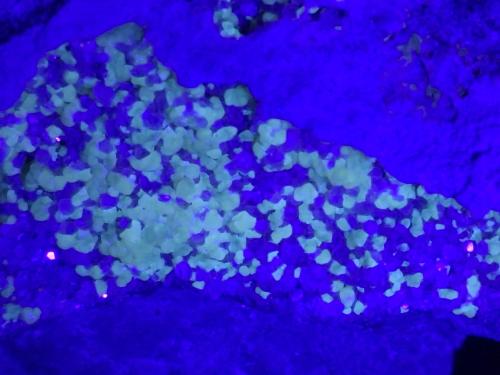 Smithsonite, Calcite<br />Mina Feigenstein, Monte Wannig, Nassereith, Distrito Imst, Tirol Norte, Tirol, Austria<br />4 x 3,5 cm<br /> (Author: Volkmar Stingl)