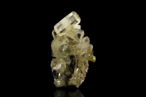 Mimetite<br />Tsumeb Mine, second oxidation zone, Tsumeb, Otjikoto Region, Namibia<br />4 x 3 x 3 cm / main crystal: 1.5 cm<br /> (Author: MIM Museum)