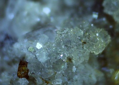 Hemimorphite, Pyrite, Quartz<br />Lead mines, Obernberg am Brenner, Innsbruck-Land District, Tyrol/Tirol, Austria<br />1,6 x 1,2 cm<br /> (Author: Volkmar Stingl)