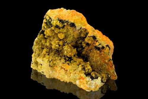 Oursinite with Lepersonnite (Subgroup), Bijvoetite-(Y) and Becquerelite<br />Shinkolobwe, Katanga Copper Crescent, Katanga (Shaba), Democratic Republic of the Congo (Zaire)<br />9.5 x 5.5 x 6.5 cm<br /> (Author: MIM Museum)