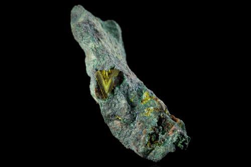 Marthozite<br />Musonoi Mine, Kolwezi, Kolwezi District, Lualaba, Katanga Copper Crescent, Katanga (Shaba), Democratic Republic of the Congo (Zaire)<br />6 x 4.5 x 2.5 cm / main crystal: 1 cm<br /> (Author: MIM Museum)