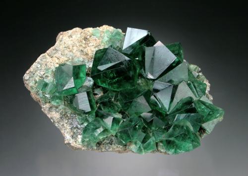 Fluorite<br />Rogerley Mine, Frosterley, Weardale, North Pennines Orefield, County Durham, England / United Kingdom<br />11x6x4 cm overall size<br /> (Author: Jesse Fisher)
