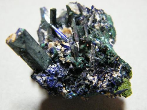 Azurite/Malachite<br />Tsumeb Mine, Tsumeb, Otjikoto Region, Namibia<br />40x35x25mm<br /> (Author: Heimo Hellwig)