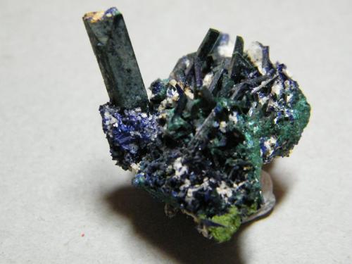 Azurite/Malachite<br />Tsumeb Mine, Tsumeb, Otjikoto Region, Namibia<br />40x35x25mm<br /> (Author: Heimo Hellwig)