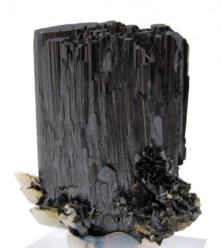 Ferberita, Cuarzo<br />Yaogangxian Mine, Yizhang, Chenzhou Prefecture, Hunan Province, China<br />63 mm x 54 mm x 28 mm. Cristal principal de ferberita: 57mm de altura, 41mm de anchura. Masa: 233 g<br /> (Autor: Carles Millan)