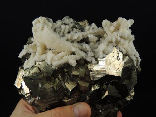 Pyrite, Calcite<br />Grupo Minero El Carrizal, La Llave, Zimapán, Municipio Zimapán, Hidalgo, México<br />13.5 x 12.5 x 8 centimeters<br /> (Author: Ricardo Melendez)