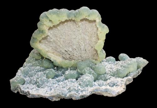 Prehnite epimorphic on Anhydrite with Laumontite<br />Prospect Park Quarry, Prospect Park, Passaic County, New Jersey, USA<br />27.5 x 19.8 x 14.2 cm<br /> (Author: Frank Imbriacco)