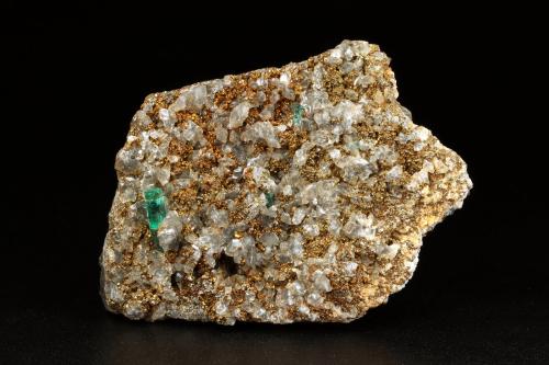 Beryl (Var. Emerald), Dolomite, Pyrite<br />Chivor mining district, Palo Arañado Mine, Municipio Chivor, Eastern Emerald Belt, Boyacá Department, Colombia<br />63x45x15mm, main xl=10mm<br /> (Author: Fiebre Verde)