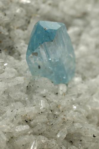 Euclase, Calcite, Albite (variety cleavelandite)<br />La Marina Mine, Municipio Pauna, Western Emerald Belt, Boyacá Department, Colombia<br />74x46x29mm, xl=7mm<br /> (Author: Fiebre Verde)