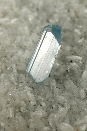 Euclase, Calcite, Albite (variety cleavelandite)<br />La Marina Mine, Municipio Pauna, Western Emerald Belt, Boyacá Department, Colombia<br />74x46x29mm, xl=7mm<br /> (Author: Fiebre Verde)