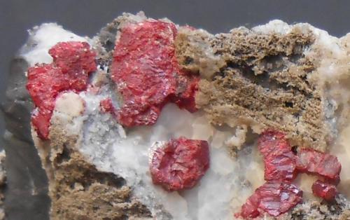 Cinabrio<br />Escarlati Mine, Puerto de las Señales, Maraña, Comarca Montaña Oriental, León, Castile and León, Spain<br />6 x 6 x 3 cm<br /> (Autor: Antonio Alcaide)