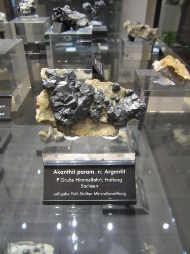 Acanthite paramorph after argentite<br />Himmelfahrt Mine, Freiberg, Freiberg District, Erzgebirgskreis, Saxony/Sachsen, Germany<br />Specimen size ~ 8 cm<br /> (Author: Tobi)