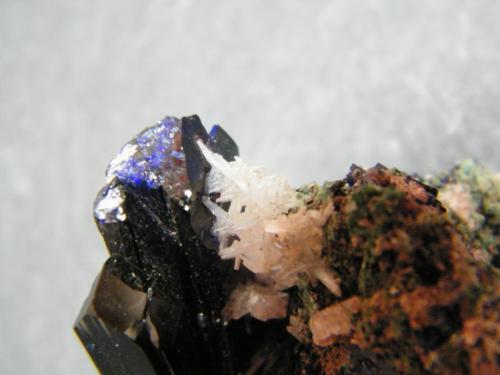 Azurite and Cerussite<br />Tsumeb Mine, Tsumeb, Otjikoto Region, Namibia<br />40x30x30mm<br /> (Author: Heimo Hellwig)