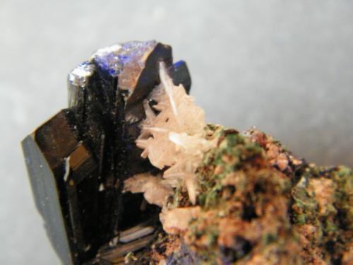 Azurite and Cerussite<br />Tsumeb Mine, Tsumeb, Otjikoto Region, Namibia<br />40x30x30mm<br /> (Author: Heimo Hellwig)