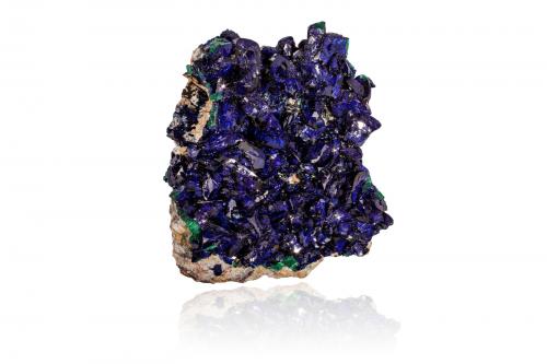 Azurite and Malachite<br />Mina Milpillas, Cuitaca, Municipio Santa Cruz, Sonora, México<br />15,0	x	12,0	x	16,5	cm<br /> (Author: MIM Museum)