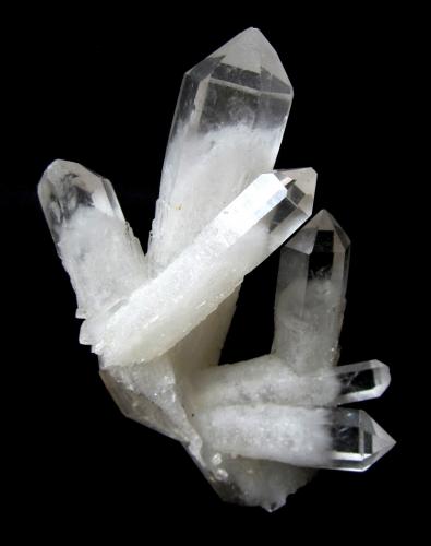 Quartz (part rock crystal, part milky quartz)<br />Itremo Massif, Itremo, Ambatofinandrahana District, Amoron'i Mania Region, Fianarantsoa Province, Madagascar<br />Specimen height 9,5 cm, largest quartz 9 cm<br /> (Author: Tobi)