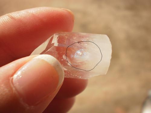 Quartz<br />East Coleman Mine, Jessieville, Garland County, Arkansas, USA<br />2.5 cm tall x 1.6 cm wide<br /> (Author: Reelgoodwoman)