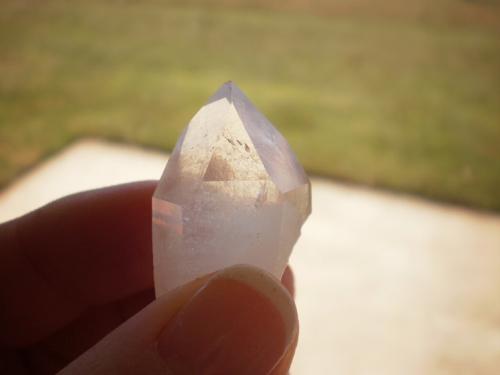 Quartz<br />East Coleman Mine, Jessieville, Garland County, Arkansas, USA<br />3.2 cm high x 1.6 cm wide x 1.6 cm deep<br /> (Author: Reelgoodwoman)