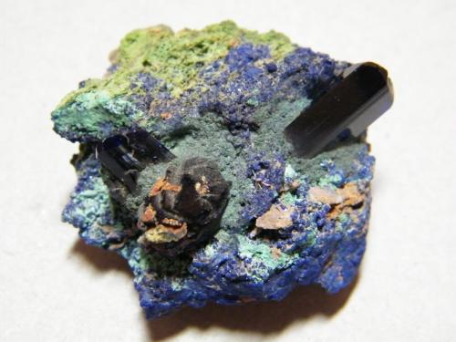 Azurite<br />Tsumeb Mine, Tsumeb, Otjikoto Region, Namibia<br />40x40x25mm<br /> (Author: Heimo Hellwig)