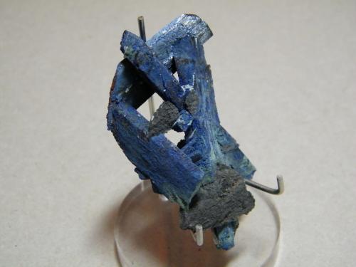 Azurite<br />Tsumeb Mine, Tsumeb, Otjikoto Region, Namibia<br />40x60x15mm<br /> (Author: Heimo Hellwig)