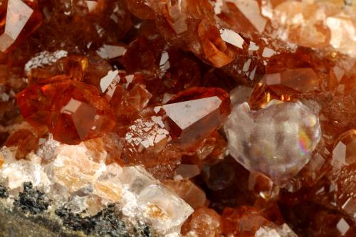 Rhodochrosite, Fluorite, Quartz, Goethite<br />Mina Uchucchacua, Provincia Oyón, Departamento Lima, Perú<br />115x110x50mm<br /> (Author: Fiebre Verde)