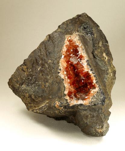 Rhodochrosite, Fluorite, Quartz, Goethite<br />Mina Uchucchacua, Provincia Oyón, Departamento Lima, Perú<br />115x110x50mm<br /> (Author: Fiebre Verde)