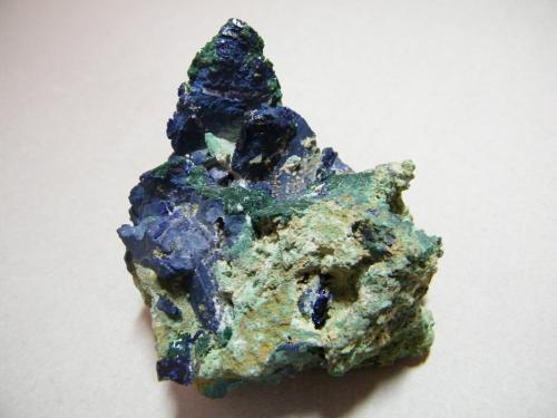 Azurite and Malachite<br />Tsumeb Mine, Tsumeb, Otjikoto Region, Namibia<br />70x80x40mm<br /> (Author: Heimo Hellwig)