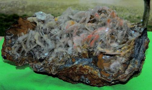 Barite, Realgar<br />Baia Sprie Mine, Baia Sprie, Maramures, Romania<br />26 x 18 cm<br /> (Author: Deyu)