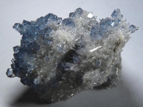 Fluorita y Cuarzo.<br />Corta Aurora Norte, filón Aurora, zona Minera Caravia, La Huerta de Argüelles, Prado, Caravia, Comarca Oriente, Principado de Asturias (Asturias), España<br />40x30 mm<br /> (Autor: Jesus Franquesa Baucells)