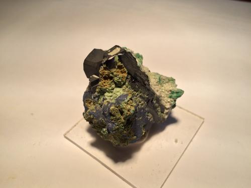 Azurite<br />Tsumeb Mine, Tsumeb, Otjikoto Region, Namibia<br />50 X 40 X 40 mm<br /> (Author: Robert Seitz)