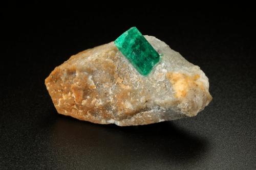 Beryl (variety emerald), Pyrite<br />Kamar Safed outcrop (Kamar Saphed), Khenj emerald area, Khenj District, Panjshir Province, Afghanistan<br />40x28x22mm, xl=11x7mm<br /> (Author: Fiebre Verde)