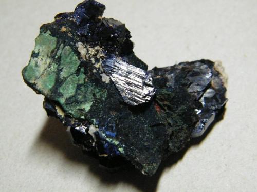 Azurite<br />Tsumeb Mine, Tsumeb, Otjikoto Region, Namibia<br />50x40x20mm<br /> (Author: Heimo Hellwig)