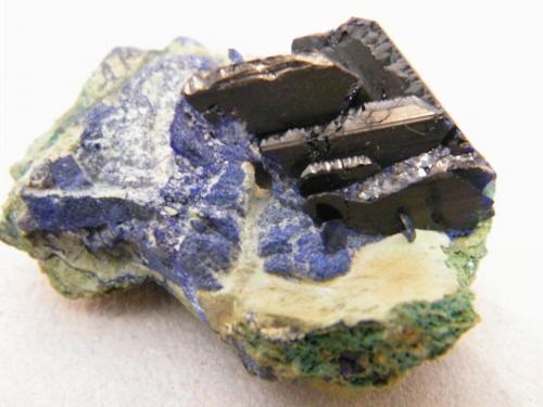 Azurite<br />Tsumeb Mine, Tsumeb, Otjikoto Region, Namibia<br />40x30x25mm<br /> (Author: Heimo Hellwig)