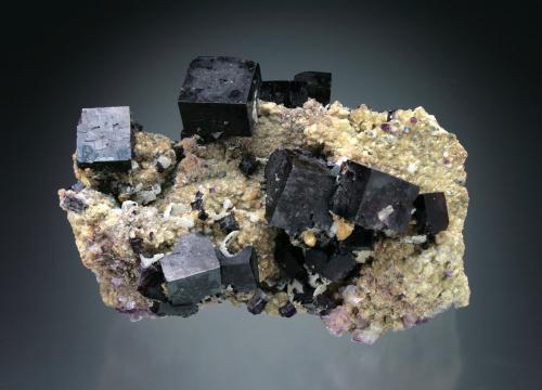 Fluorite<br />Malwine Mine, Bergmännisch Glück Flacher vein, Wismut shaft 29b, Frohnau, Annaberg-Buchholz, Annaberg District, Erzgebirgskreis, Saxony/Sachsen, Germany<br />9x6x4 cm overall size<br /> (Author: Jesse Fisher)