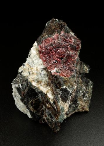 Rastsvetaevite, Fenaksite, Delhayelite, Lamprophyllite. Aegirine<br />Macizo Khibiny, Península Kola, Murmanskaja Oblast, Región del Norte, Rusia<br />72x47x47mm<br /> (Author: Fiebre Verde)