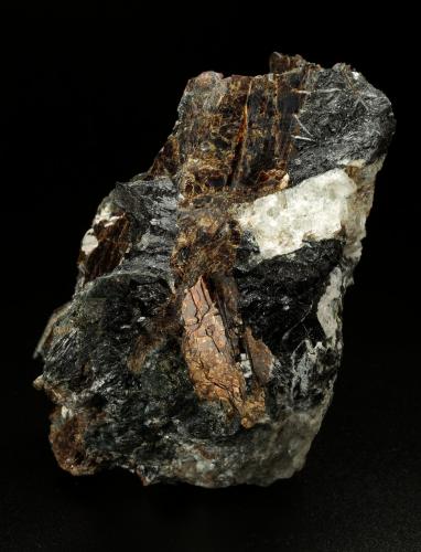 Rastsvetaevite, Fenaksite, Delhayelite, Lamprophyllite. Aegirine<br />Macizo Khibiny, Península Kola, Murmanskaja Oblast, Región del Norte, Rusia<br />72x47x47mm<br /> (Author: Fiebre Verde)