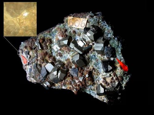 Gold, Pyrite, Arsenopyrite, Chamosite<br />Schmiedefeld, Saalfeld, Saalfeld-Rudolstadt District, Thuringia/Thüringen, Germany<br />5 x 3,5 cm<br /> (Author: Andreas Gerstenberg)