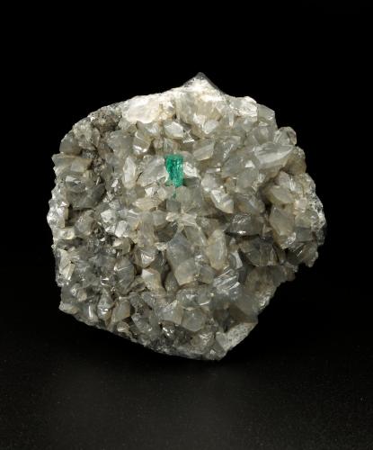 Beryl (variety emerald), Calcite, Dolomite<br />Muzo mining district, Western Emerald Belt, Boyacá Department, Colombia<br />54x53x31mm, xl=5mm<br /> (Author: Fiebre Verde)