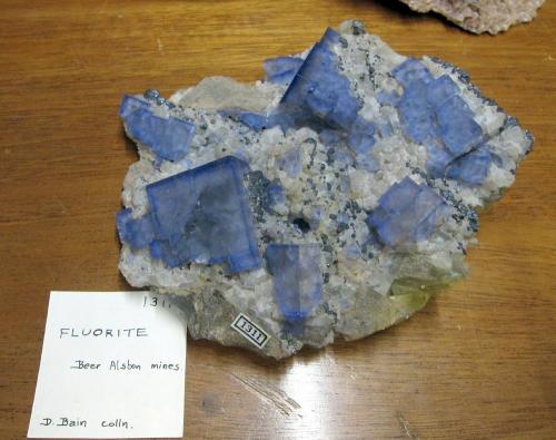 Fluorite, Quartz<br />Bere Alston Mines, Bere Ferrers, Tavistock, Devon, England / United Kingdom<br />Approximately 15 cm across<br /> (Author: Jesse Fisher)