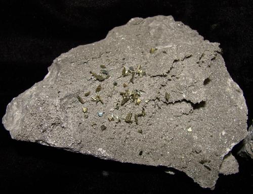 Marcasite<br />Rensselaer Quarry, Rensselaer, Marion Township, Jasper County, Indiana, USA<br />each individual crystal is up to 3 mm<br /> (Author: Bob Harman)