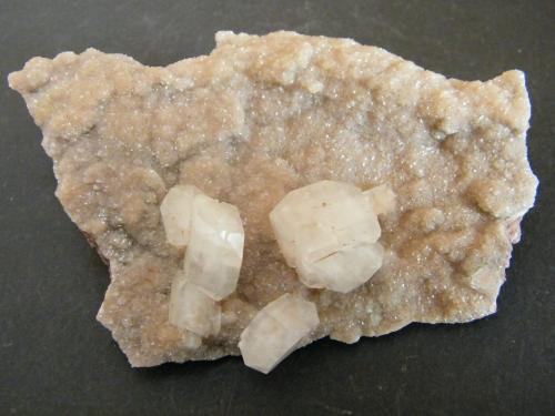 Calcite on Dolomite<br />Tsumeb Mine, Tsumeb, Otjikoto Region, Namibia<br />85x65x15mm<br /> (Author: Heimo Hellwig)