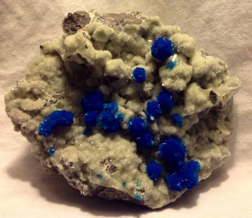Cavansite, Stilbite<br />Wagholi Quarry, Wagholi, Pune District (Poonah District), Maharashtra, India<br />14 x 12 x 5 cm<br /> (Author: JC)