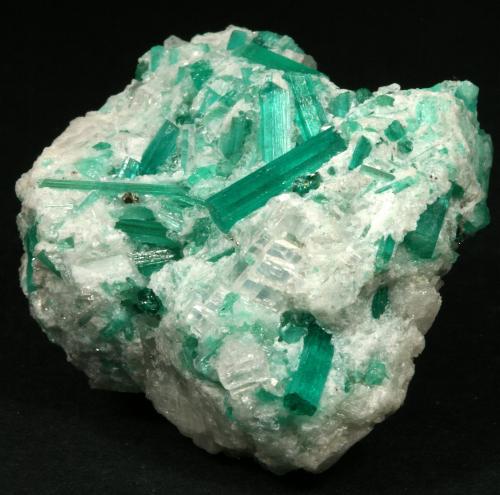 Beryl (variety emerald), Dolomite, Pyrite<br />Chivor mining district, Municipio Chivor, Eastern Emerald Belt, Boyacá Department, Colombia<br />42mm across, xls up to 14mm<br /> (Author: Fiebre Verde)