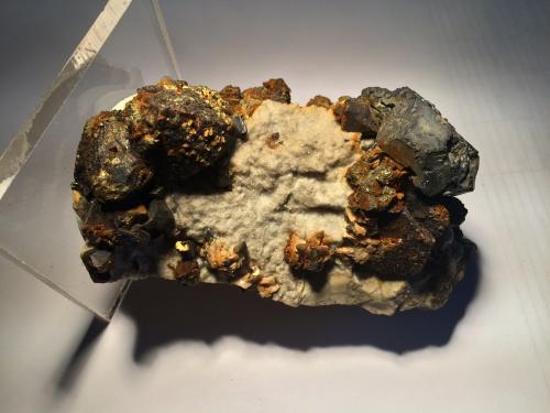 Galena, Sphalerite, Chalcopyrite, Marcasite,<br />Joplin Field, Tri-State District, Jasper County, Missouri, USA<br />110 X 60 X 55 mm<br /> (Author: Robert Seitz)