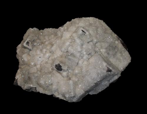 Fluorite, Quartz<br />Rogerley Mine, Frosterley, Weardale, North Pennines Orefield, County Durham, England / United Kingdom<br />15 cm x 6.5 cm x 7 cm<br /> (Author: Jamison Brizendine)