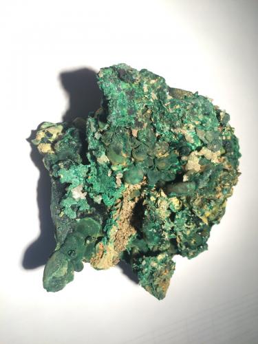 Malachite, Pyromorphite, Cerussite, Anglesite<br />Brown's open pit, Rum Jungle, Batchelor, Coomalie Shire, Northern Territory, Australia<br />130 X 105 X 65 mm<br /> (Author: Robert Seitz)