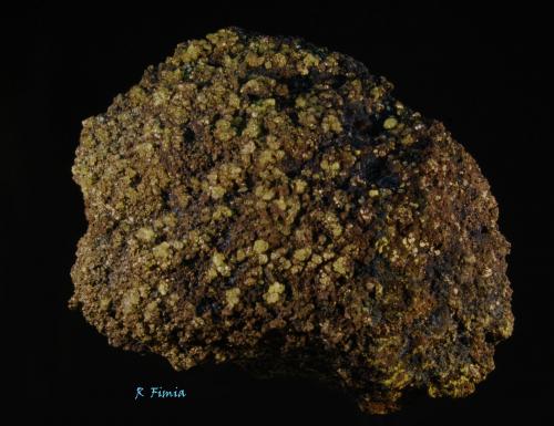 Covellita (covellina) y Azufre<br />Corta Atalaya, Minas de Río Tinto, Minas de Riotinto, Comarca Cuenca Minera, Huelva, Andalucía, España<br />6 x 4 x 4 cm<br /> (Autor: Ricardo Fimia)
