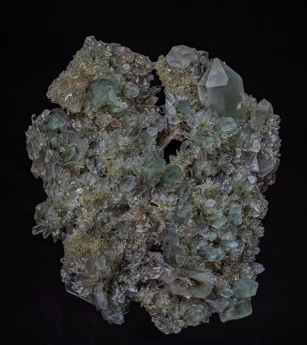 Quartz with Chlorite inclusions<br />Shingle Springs Mine, Shingle Springs, Shingle Springs District, El Dorado County, California, USA<br />9.6 x 8.0 cm<br /> (Author: am mizunaka)